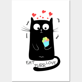 Eat Purr Love Posters and Art